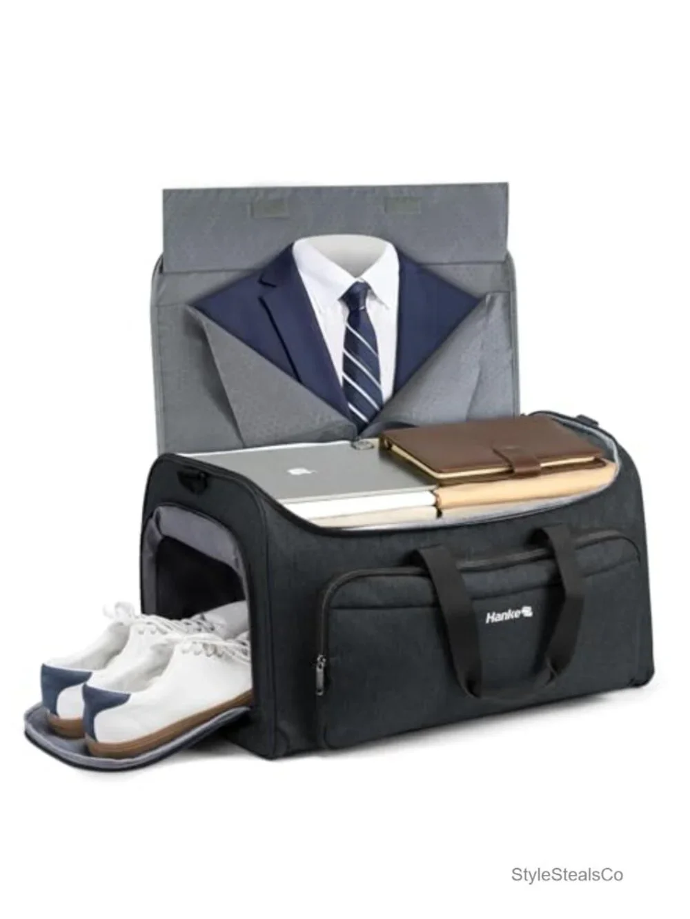 2-in-1 Convertible Duffel Garment Bag with Shoe Compartment, Carry On Travel
